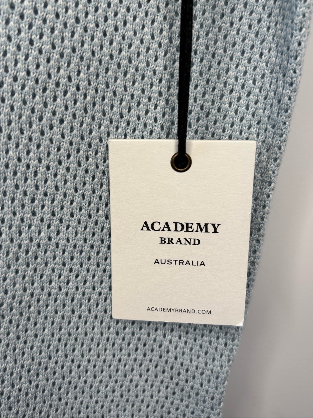 Pyne Knit Polo Shirt ,open neck- Light Blue silky Cotton, XL NWT - Picture 8 of 10